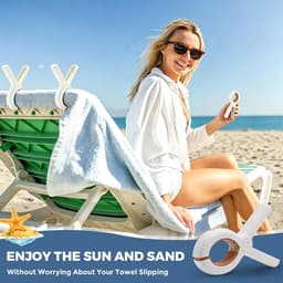 Extra grote strandhanddoekclips - 8 stuks stoelclips, zwaar uitgevoerd | Voor cruises, zwembaden, boten en lounges - Essentiële zomervakantieartikelen - Roestvrijstalen veer en PP - Sterke grip en waterdicht — thumbnail 2