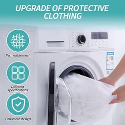 Wasnetten voor wasmachine - 4 herbruikbare waszakken, fijnmazig met koordstopper voor trui, jeans en delicate kleding — thumbnail 2