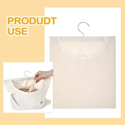 Wasknijpertas Organizer - Hangende Kledingzak - Wasgoed Sorteren - 360 Graden Draaibaar - 32 x 27 cm - Beige — thumbnail 2