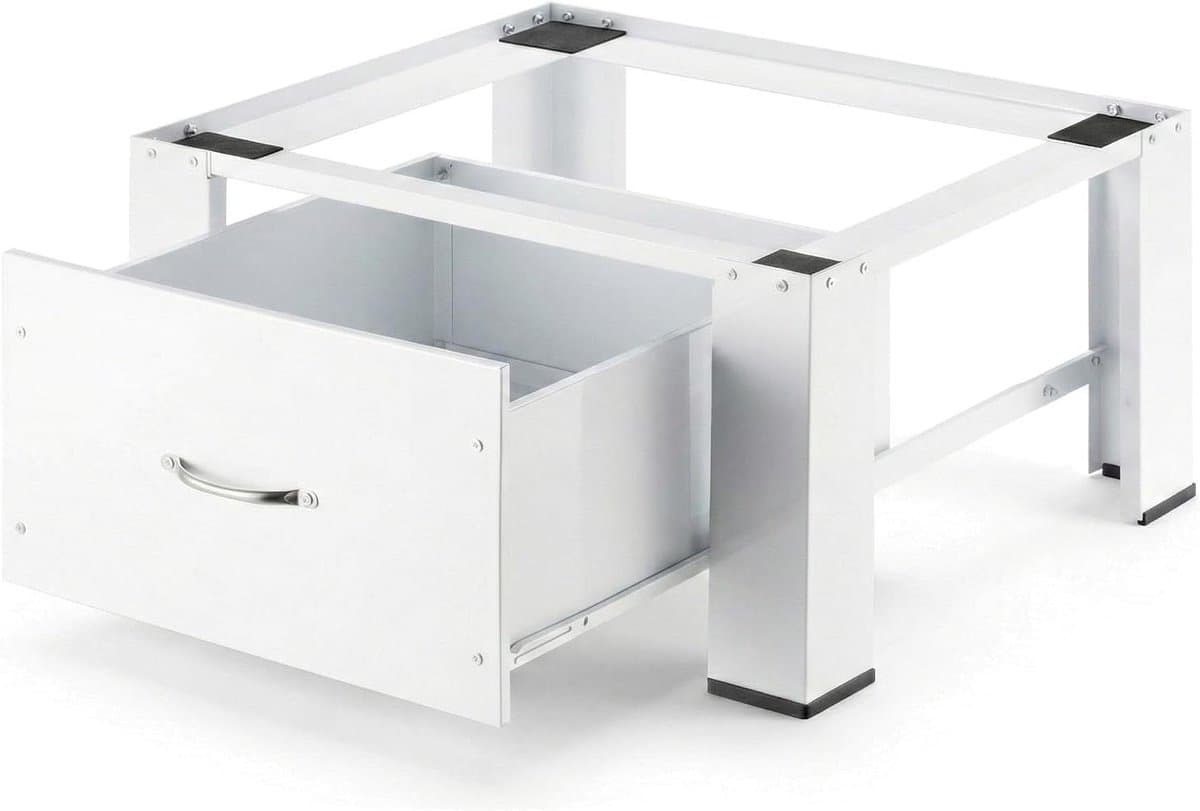 Wasmachine verhoger - Opbouwmeubel lade - Ergonomisch Wassen - 250 kg belastbaar - 55 x 63 x 33 cm - Wit — afbeelding 1