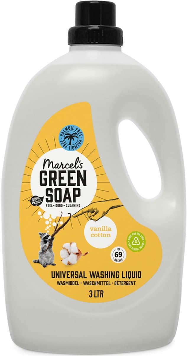 Marcel's Green Soap Universeel Wasmiddel - Grootverpakking - Vanille & Katoen - 3L - 69 wasbeurten — afbeelding 1