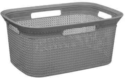 5Five Wasmand van rotan gevlochten - grijs - kunststof - 45 liter - 59 x 41 x 27 cm - rechthoek — thumbnail 1
