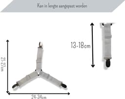 dekbed laken aanspanner clips - Bed laken spanners - 4 stuks – Wit — thumbnail 2