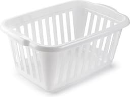 Plasticforte Wasmand - 2x stuks - wit - kunststof - 40 liter - 60 x 40 x 26 cm - manden voor wasgoed - opbergmand — thumbnail 2