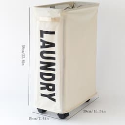 Livano Wassorteerder - Wasmand 1 Vak - Laundry Basket - Wassorteerder Op Wieltjes - Bag - Zwart — thumbnail 2