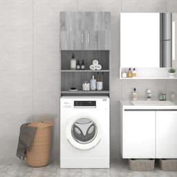 Wasmachine ombouw - Kast - Opbouwmeubel - Verhoger - Wasmachine meubel - Opbergkast - Hout - Grijs Sonoma — thumbnail 4