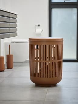 Zone Denmark Ume Wasmand met Deksel - Ronde Wasmand met Hengsel - Wasbox of Opbergmand - Kunststof - 60 liter - Terracotta — thumbnail 3