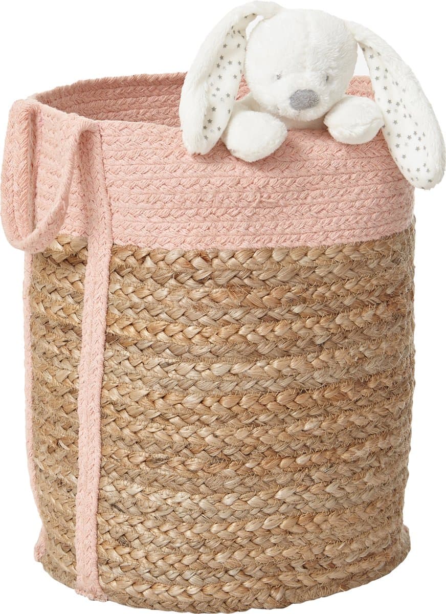 Vertbaudet Opbergmand - jute - tweekleurig - 32x28 — afbeelding 1