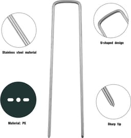 40 tuinharingen met ringen - verzinkt staal - bachen bevestiging - mulchcanvas - 150 mm lang - 25 mm breed - 28 mm diameter — thumbnail 3