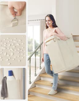 Grote Wasmand op Wielen met 2 Vakken en Verwijderbare Tas - 140 Liter Capaciteit — thumbnail 5