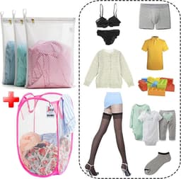 Borvat® | 3X Waszak 40 x 30 cm + wasmand | 3X Laundry Bag 40 x 30 cm + laundry basket | — thumbnail 1