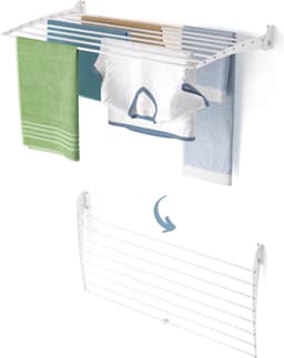 Foxydry Fold 100 DOWN - white - wasdroogrek wandmontage clicksysteem - neerwaartse sluiting - 100 x 50 x 10 cm — thumbnail 1