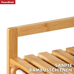 FLOORDIREKT Dakota Wasmand van Bamboe - Wasverzamelaar met 2 Vakken - Wasmand voor Vuile Was - Houten Wassorteerder met grote wasbox — thumbnail 4
