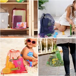 Unyqoos ® Multifunctionele Meerkleurige Wasnetten Set met Trekkoord voor Diverse Gebruiken in Huishouden en Reizen — thumbnail 4