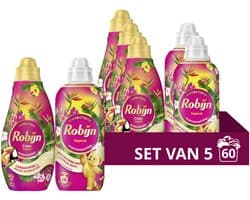 Robijn - Wasmiddel en Wasverzachter Pakket - Tropical - houdt kleuren langer als nieuw - 5 stuks - 60 Wasbeurten