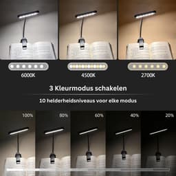 VELTRR® Leeslampje voor Boek - Loeplamp voor in Bed - Lamp met Klem — thumbnail 2