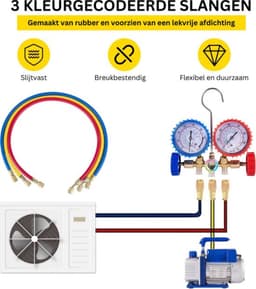 Blauwe Professionele Vacuumpomp - Compact en Draagbaar - Met Hoogwaardige Accessoires — thumbnail 3