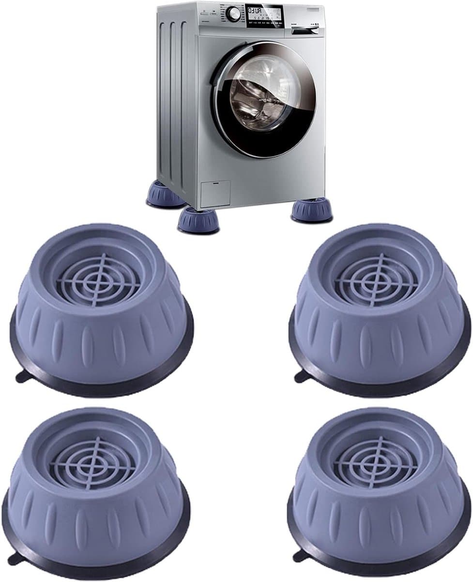 Anti-trilling Wasmachinevoeten - Set van 4 stuks voor stabiliteit en bescherming van de vloer — afbeelding 1