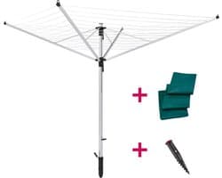 Leifheit droogmolen LinoLift 600 Quick Start incl. beschermhoes en bodumhuls - in hoogte verstelbaar - 60 m drooglengte - 6 wasmachineladingen — afbeelding 1