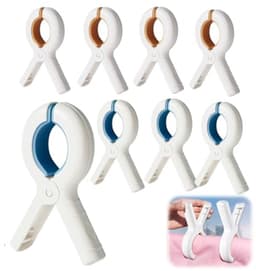 PromoHome Handdoekklemmen voor Strandstoelen - Set van 8 - Winddichte Badclips met Antislip Siliconen Pads - Duurzaam Kunststof - Voor Handdoeken, Dekens en Kleding — thumbnail 2