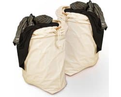 Waszak, set van 2, 50 x 70 cm, duurzame waszak van 45 liter voor op reis, 100% katoen, Öko-Tex gecertificeerd, grote stoffen zak, waszak voor op reis