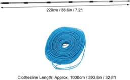 Waslijn Paal - Kledinghanger Stang - Buiten Drogen - Verstevigd Staalontwerp - 23 Meter Uitschuifbaar - Zilver — thumbnail 4