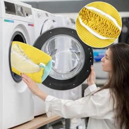 Set van 2 Herbruikbare Wasschoenentassen - Waszak voor Schoenen, Bescherming en Onderhoud voor de Wasmachine en Droger (Geel) — thumbnail 3