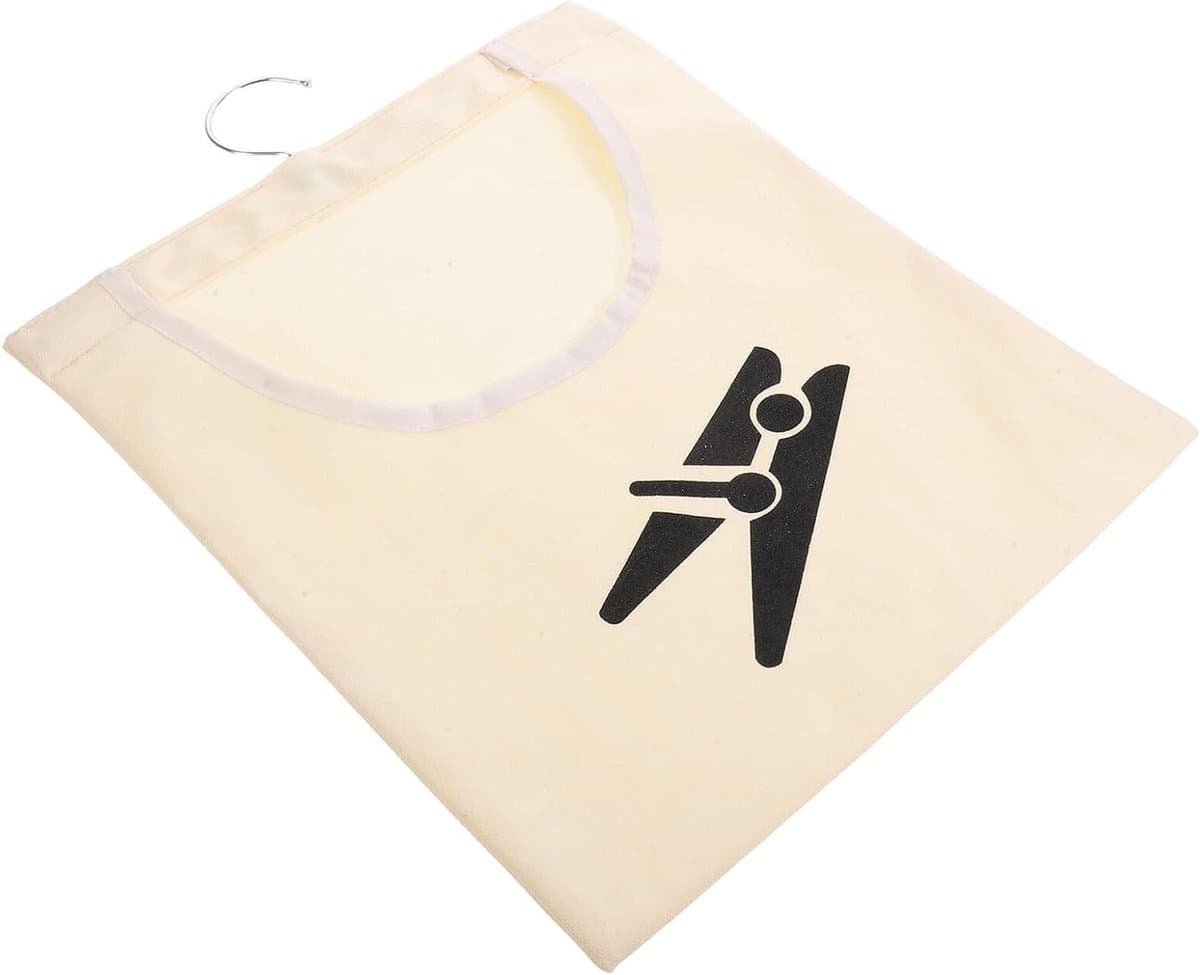 Wasknijperzak Ophangbaar - Klemmenhouder Opberger - Wasknijpers Sorteren - Ruimtebesparend Ontwerp - 35x26 cm - Beige — afbeelding 1