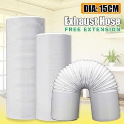 Airco Afvoerslang - Flexibele afvoerslang voor airconditioning - Universele mobiele airco slang - 13 cm diameter - 200 cm lengte - Uittrekbaar & Duurzaam - Eenvoudige Installatie - Geschikt voor Mobiele Airco’s - Installeer met de klok mee — thumbnail 3