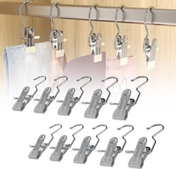 Ruimtebesparende Wasknijpers - Kledinghangers Clips - Opbergen Kast - 360 Graden Draaibaar - Compact Ontwerp - Grijs — thumbnail 1