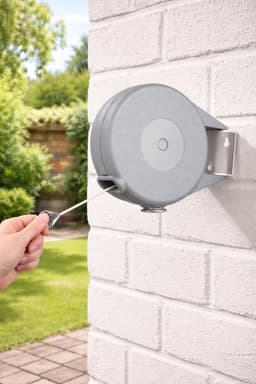 V&P Products® Uittrekbare Waslijn 15 Meter – Flexibele Roldrooglijn voor Binnen en Buiten – Inclusief Bevestigingsmateriaal - Grijs — thumbnail 3