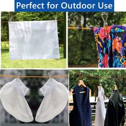Reiswaslijn Koord - Kledinglijn Outdoor - Draagbaar Ophangen - Antislip Wasknijpers - Tot 8 Meter - Zwart — thumbnail 2