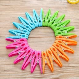 Kleurrijke Wasknijpers - Kledingclips Set - Wassen en Organiseren - Duurzaam Kunststof Materiaal - 48 Stuks Compact - Meerkleurig — thumbnail 3