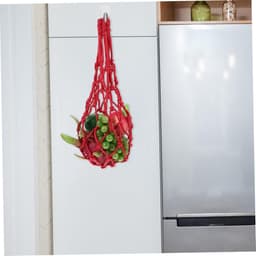 Hangende Voerzak - Fruithouder Netzak - Kippen Voeren - Wasbaar Polyester - 41X51CM - Rood — thumbnail 3