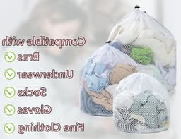 3-delige Wasnet Set voor Wasmachine, Herbruikbare Coarse Mesh Netten met Koordstopper, 30 x 40, 40 x 50, 50 x 60 cm, Ideaal voor Kleding en Delicate Stoffen — thumbnail 4