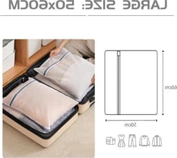 Set van 2 Wasnetten voor de Wasmachine, Duurzame Waszakken met Rits, Perfect voor Reis en Delicate Kleding (50 x 60 cm) — thumbnail 1