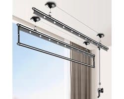 Plafond Katrol Droogrek - Waslijn Systeem - Ruimte Besparen - Verstelbare Hoogte - 3 Stangen - Aluminium
