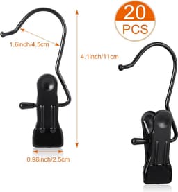 20 Stuks Sokkenclips - Metalen Kledingclip - Kledingclips Van Roestvrij Staal - Kledinghangers - Antislip Metalen Kledinghangers - Ruimtebesparend - Washaak, Reisdraagkleding - Laarzen Hoge Handdoek Muts Sokken Broek — thumbnail 4