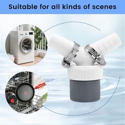 Wasmachine Dubbele Aansluiting - Y-Afvoer Adapter - Y Stuk Afvoer - inlaat 18-24 mm, afvoer DN40 Ø 40 mm - voor vaatwasser, droger, wasmachine — thumbnail 3