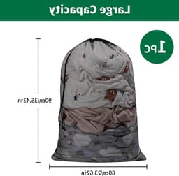 Wasnetten voor de Wasmachine, 60×90 cm Herbruikbare Mesh Tassen met Trekkoord voor Kleding, Beddengoed en Speelgoed — thumbnail 4
