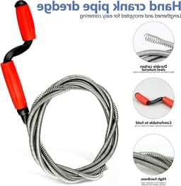 Reinigingsspirale voor Afvoeren, 6 m x 6 mm, Universele Handmatige Crank met Flexibele Grijper, Effectieve Oplossing voor Hardnekkige Verstoppingen en Afvoerproblemen — thumbnail 2