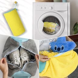 Waszakken voor schoenen - Set van 2, herbruikbare waszakken met rits voor efficiënt reinigen en bescherming van schoenen tijdens het wassen, grijs — thumbnail 3