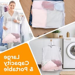Set van 2 Grote Wasnetten voor Wasmachine en Reizen - Waszak met Handvatten 50 x 60 cm, Ideaal voor Kleding en Ondergoed — thumbnail 2