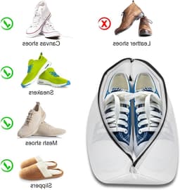Waszak voor schoenen - 2 wasnetten met rits voor de wasmachine, ademend mesh, ideaal voor delicate kleding en schoenen — thumbnail 2