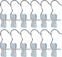 Wasknijpers - Hanger Clips - Kleding Ophangen - Dubbele Klem - 15 Stuks - Blauw — thumbnail 1