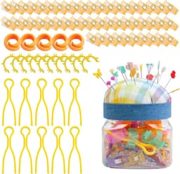 Naaiclips Set - Stofhouders - Stoffen Organiseren - 76 Delige Kit - Diverse Maten - Geruite Stijl — thumbnail 1