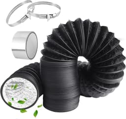 Afvoerslang - Flexibele slang - Ventilatie verbeteren - Versterkt pvc materiaal - 80 mm 3 meter - Zwart — thumbnail 1