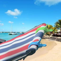 Extra grote handdoekclips - 10 stuks sterke winddichte clips voor strandhanddoeken, ligstoelen en zwembadstoelen met doorzichtige kunststof knijpers — thumbnail 4
