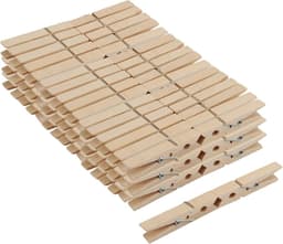 Houten Was Knijpers - Kledinghangers - Kleding Drogen - Milieuvriendelijk Materiaal - 100 Stuks - Natuurlijk Hout — thumbnail 1
