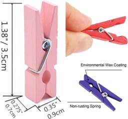 Houten Wasknijpers - Mini Klemmen - Foto's Ophangen - Milieuvriendelijk Hout - 50 Stuks - Lichtgroen — thumbnail 5